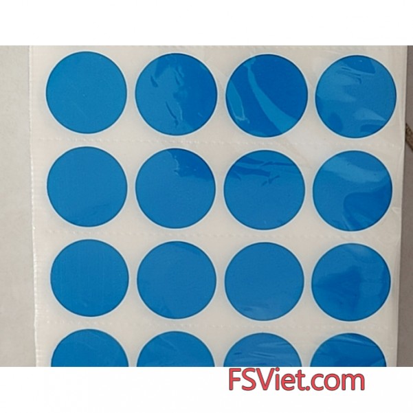 Decal tròn đường kính 10mm màu xanh dương